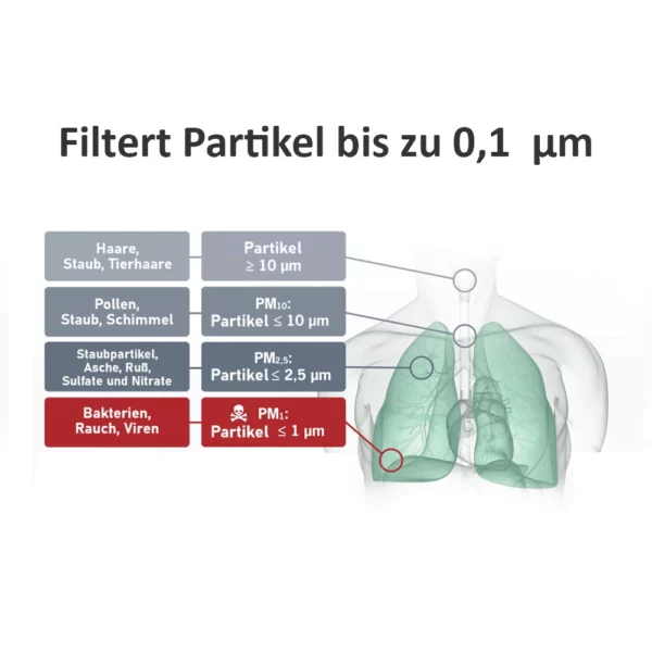 PuraLuft Luftreiniger ARP-F6.50H Partikel